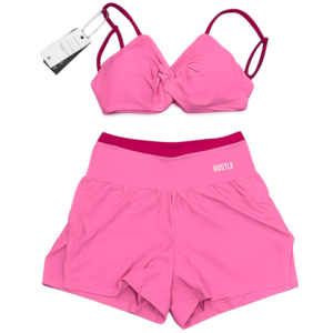 Conjunto Fitness Feminino Short Duplo Rosa